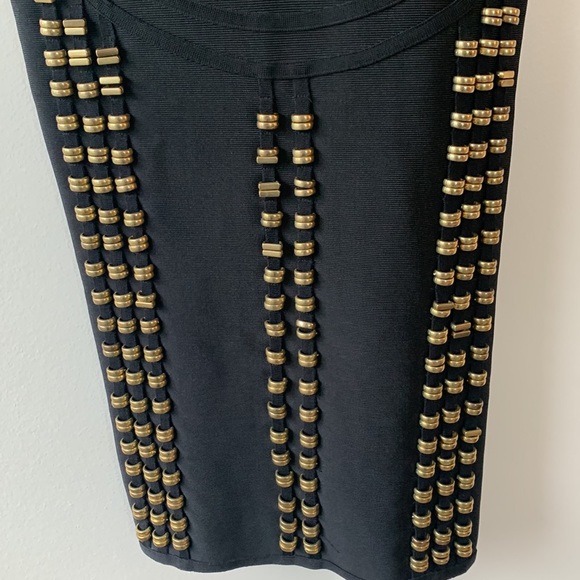 Bandage Midi Dress with Gold Detail - Picture 7 of 11